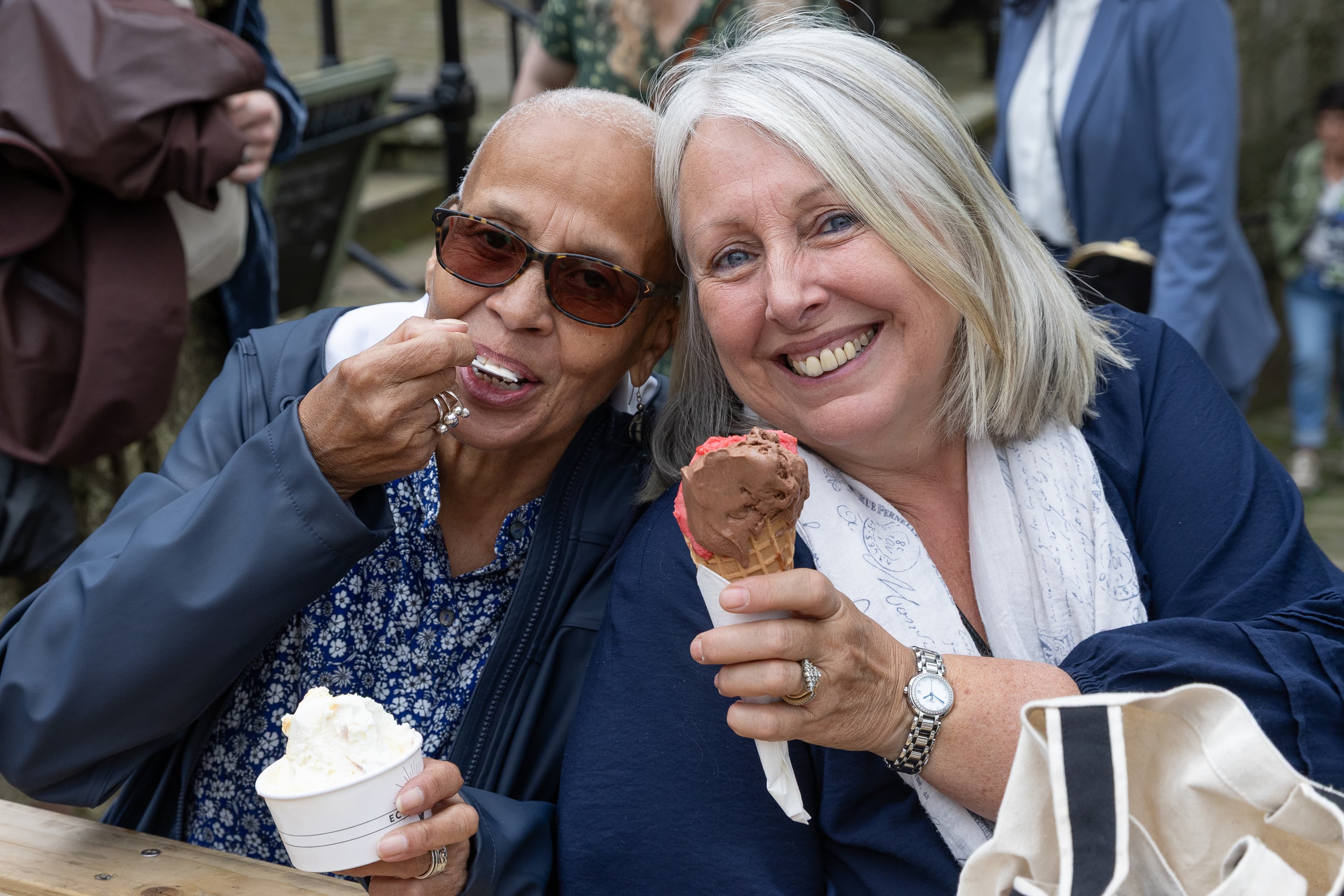 Visitors enjoying ice creams